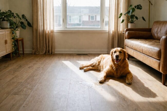 Podlaha v domácnosti se psem